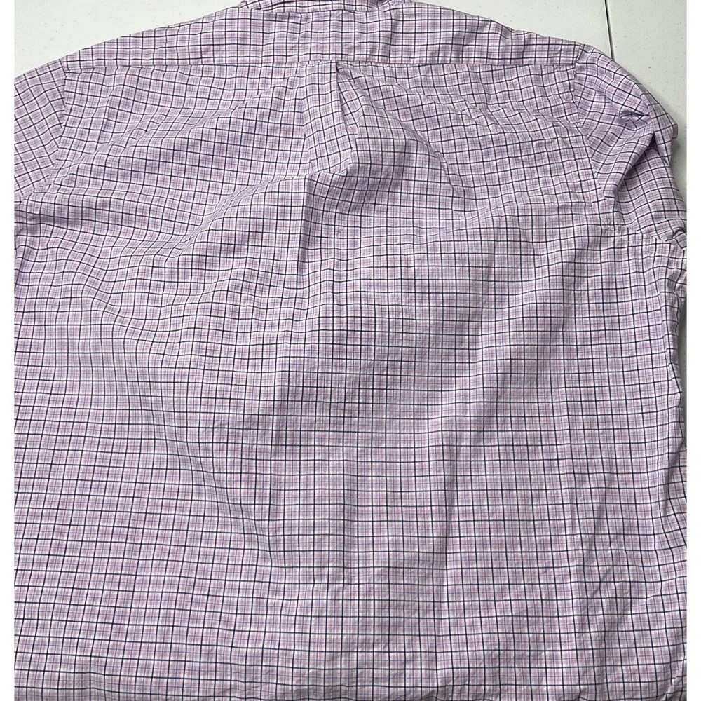 Polo Ralph Lauren Shirt Men Sz 2XL Stretch Gingham Plaid Pink Long Sleeve Pony